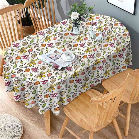 oval autumn tablecloth